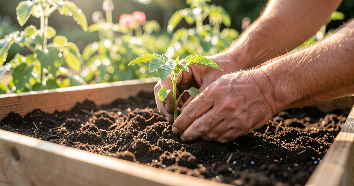 Planting spring seedlings in raised garden bed zone 7